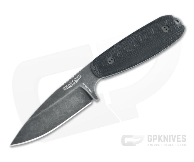 Bradford Guardian3.5 Sabre Grind Nimbus Vanadis 4E 3D Black Micarta Fixed Blade - BK-35S-101N-V4E