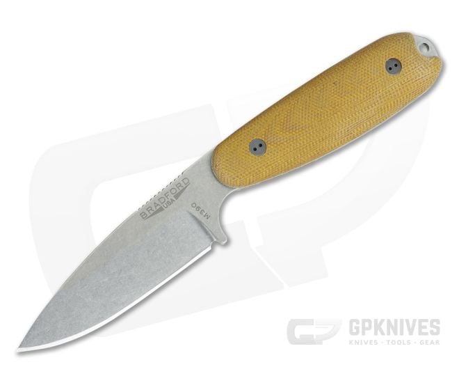 Bradford Guardian3.5 3D Natural Micarta Sabre Ground Stonewash M390 - BK-35S-104