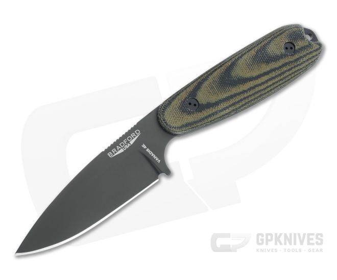 Bradford Guardian3.5 Sabre Grind Black DLC Vanadis 4E 3D Camo Micarta Fixed Blade - BK-35S-109B-V4E