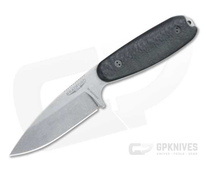 Bradford Guardian3.5 Sabre Grind Stonewashed Vanadis 4E 3D Carbon Fiber Fixed Blade - BK-35S-114-V4E