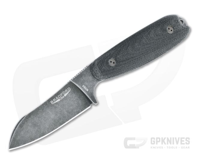 Bradford Guardian3.5 Sheepsfoot Nimbus M390 3D Black Micarta Fixed Blade - BK-35SF-101N-M390