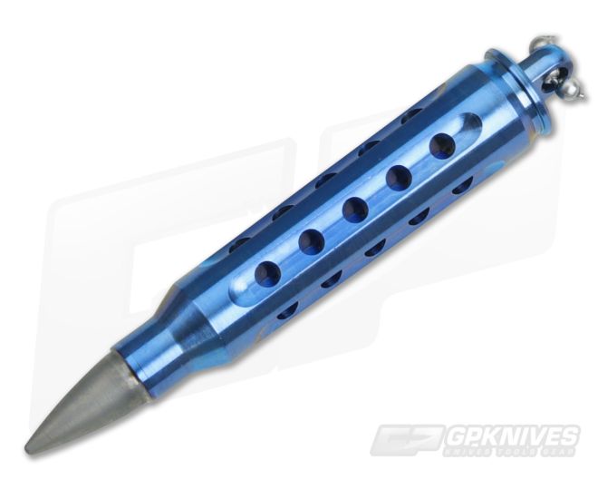 Steve Kelly .223 Bullet Dangler Titanium Key Chain Blue w/ Gun Metal 3604 - CU-3604