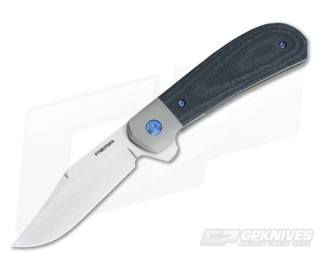 Enrique Pena Custom Lanny's Clip Flipper Denim Micarta 3605 - CU-3605