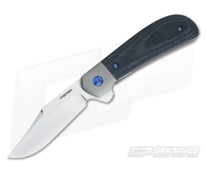 Enrique Pena Custom Lanny's Clip Flipper Denim Micarta 3606 - CU-3606
