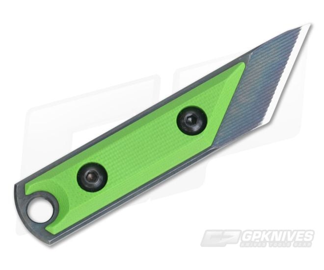 NCC Knives EDC Kiridashi Distressed O1 Toxic Green G10 Fixed Blade - CU-3608