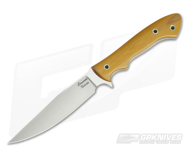 Camerer Knives Thorne Elmax Natural Linen Micarta Fixed Blade - CU-3644