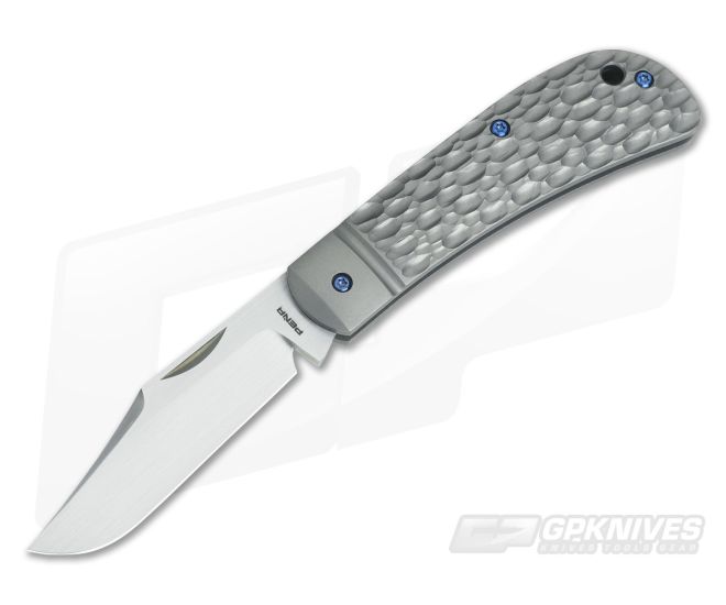 Enrique Pena Custom Lanny's Clip Point Jigged Titanium Blue Hardware Slipjoint - CU-3658
