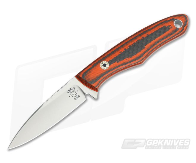 Tom Krein Custom Ultimate Caper Orange Carbon Fiber CTS-XHP EDC Fixed Blade - CU-3692