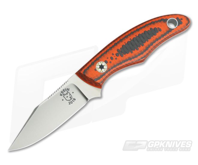 Tom Krein Custom Cayenne Orange Carbon Fiber CTS-XHP EDC Fixed Blade - CU-3693