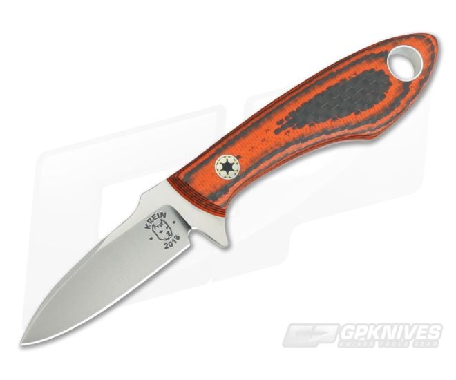 Tom Krein Custom TK-1 Necker Orange Carbon Fiber CTS-XHP EDC Fixed Blade - CU-3694