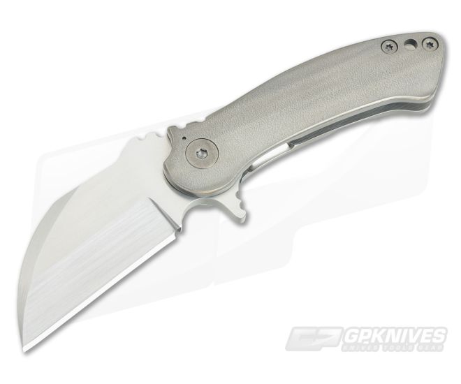 Grindhouse Knives TMAx #9 Satin XHP Orange Peel Titanium Frame Lock Flipper - CU-3717