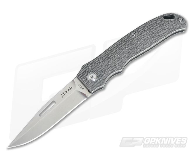 JE Made Loveless New York Special Slip Joint Beadblast Jigged S35VN with Pocket Clip - CU-3729