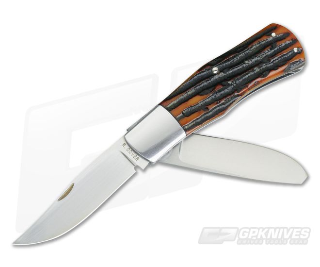 Ray Cover Custom Two Blade Trapper Amber Stag Bone 154CM - CU-3743