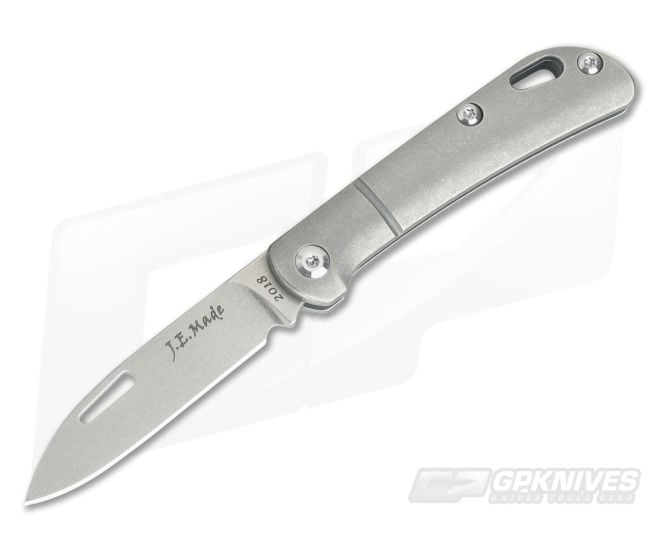 JE Made Mini Zulu Tribal Spear Point Slip Joint Bolstered Titanium S35VN - CU-3748