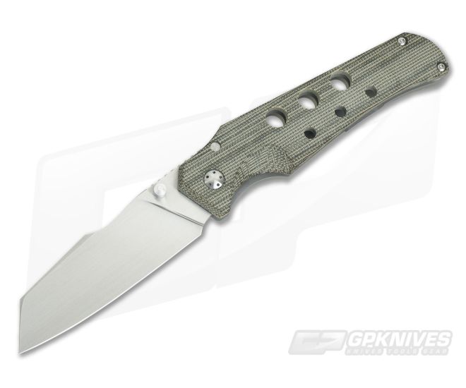Jason Guthrie Custom Scout OD Green Micarta Titanium Frame Lock Satin M390 Wharncliffe - CU-3754