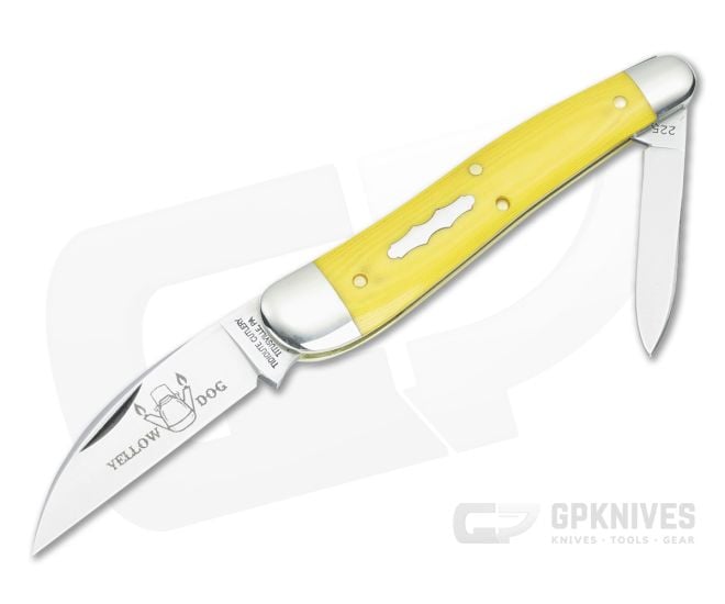 Tidioute #38 Campfire Whittler Yellow Linen Micarta - GEC-380225-YLM