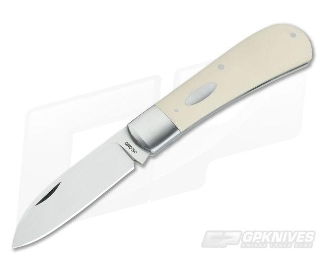 Pepe Jalomo Custom Zulu White Paper Micarta CPM154 Spear Point Slip Joint - CU-3884