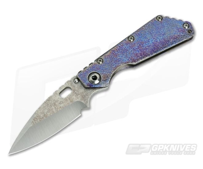Mick Strider Custom SMF Spear Point Organic Textured Multi Color Titanium Frame Lock - CU-3921