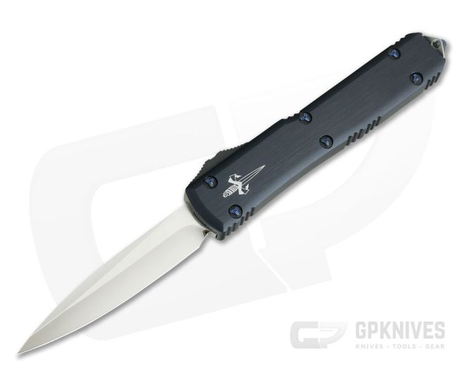 Marfione Custom Ultratech Single Edge Mirror Polish Elmax Blue Ringed Hardware OTF Automatic Knife - CU-3941