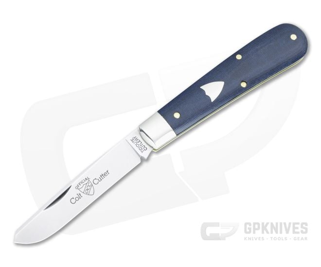 Tidioute #39 Colt Cutter Blue Linen Micarta - GEC-394124-BLM