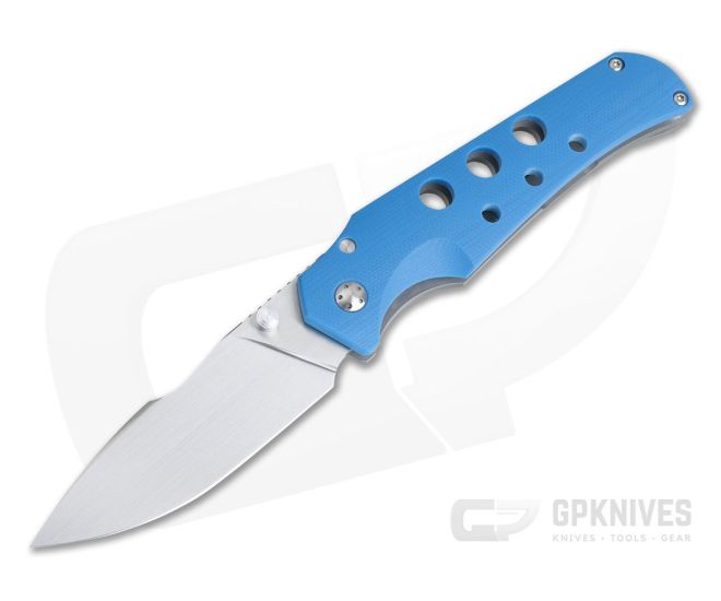 Jason Guthrie Custom Scout Blue G10 Titanium Frame Lock Satin M390 Harpoon Drop Point - CU-3950