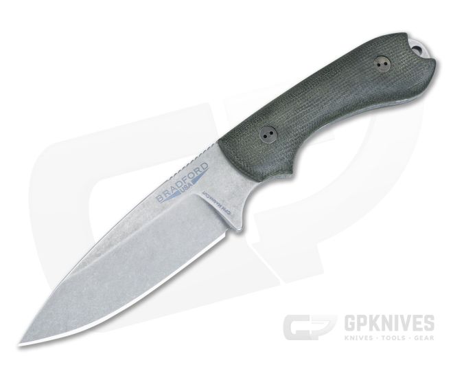 Bradford Guardian3.2 Fixed Blade 3D OD Green Micarta Stonewashed MagnaCut Drop Point 32S-102-MC - BK-32S-102-MC