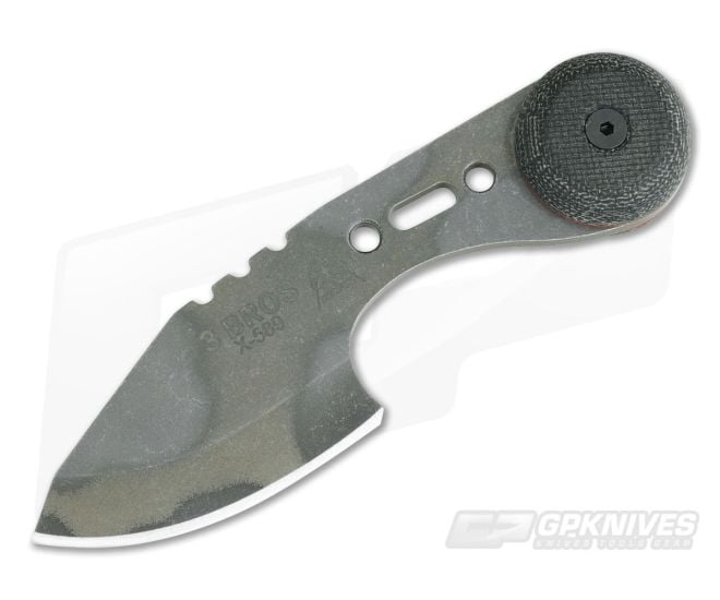 TOPS Knives 3 Bros Camo Hunter's Point Micarta Neck Knife 3BR-01 - TP-3BR-01-CAMO