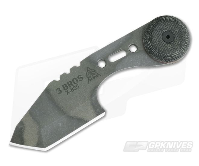 TOPS Knives 3 Bros Camo Tanto Point Micarta Neck Knife 3BR-02 - TP-3BR-02-CAMO