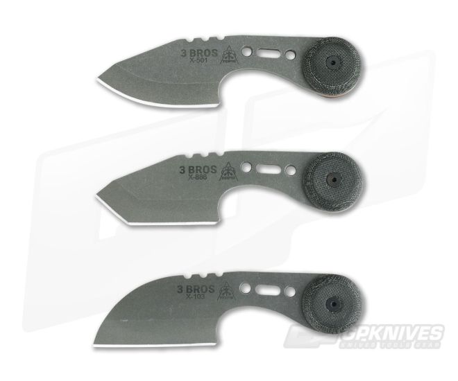 TOPS Knives 3 Bros Combo Micarta Neck Knives 3BR-CMB - TP-3BR-CMB