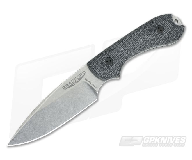 Bradford Guardian3 Stonewash Vanadis 4 Extra 3D Black Micarta False Edge - BK-3FE-101-V4E