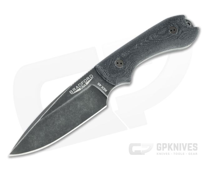 Bradford Guardian3 False Edge GPK Exclusive Nimbus Rex 45 3D Black Micarta Fixed Blade - BK-3FE-101N-REX45