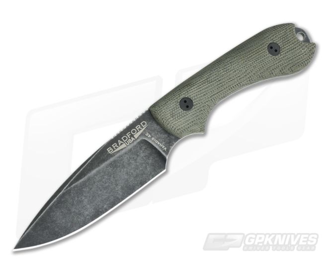 Bradford Guardian3 Nimbus Vanadis 4 Extra 3D Green Micarta False Edge - BK-3FE-102N-V4E