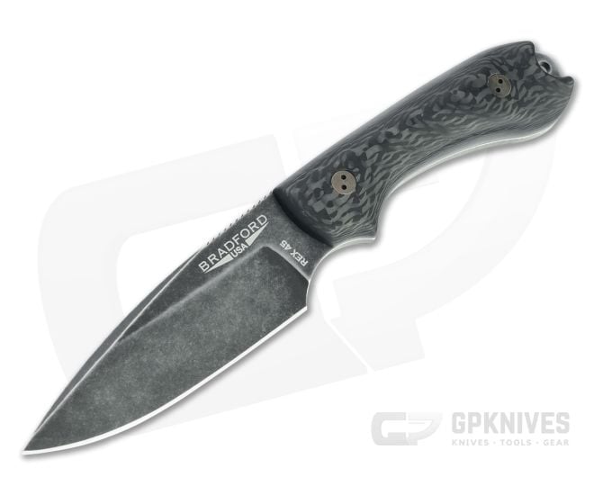 Bradford Guardian3 False Edge GPK Exclusive Nimbus Rex 45 3D Carbon Fiber Fixed Blade - BK-3FE-114N-REX45