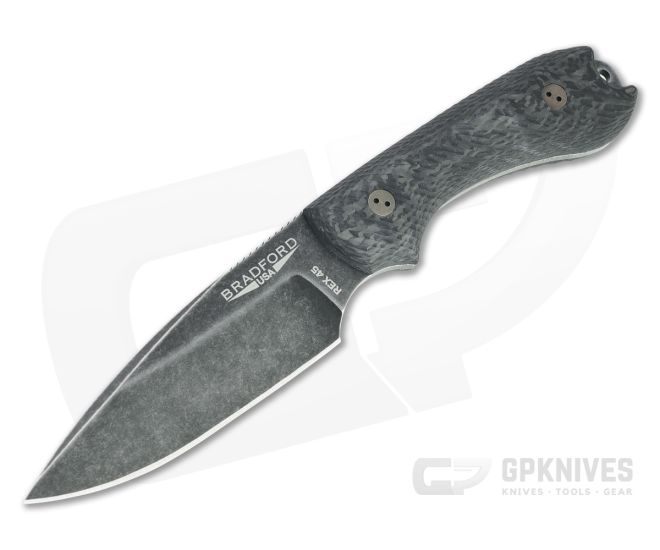 Bradford Guardian3 False Edge GPK Exclusive Nimbus Rex 45 3D Microtextured Carbon Fiber Fixed Blade - BK-3FE-114NM-REX45