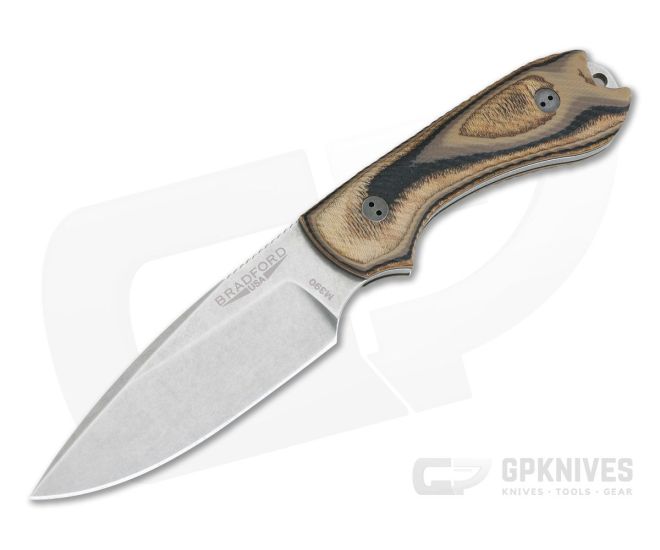 Bradford Guardian3 False Edge Stonewashed M390 3D G-Wood - BK-3FE-115-M390