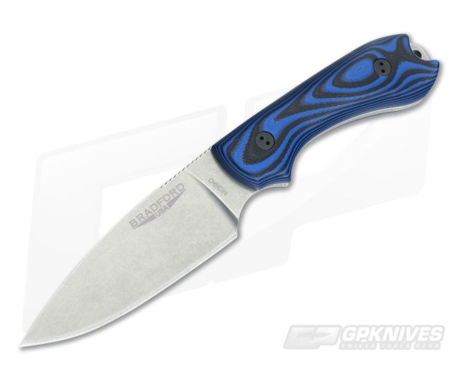 Bradford Guardian3 3D Black/Blue G10 Flat Ground Stonewash M390 - BK-3FH-113