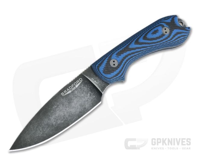 Bradford Knives Guardian3 Full Flat Grind 3D Blue/Black G10 Nimbus 3V Fixed Blade Knife - BK-3FH-113N-3V