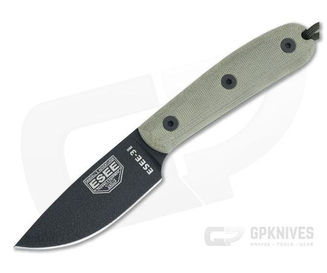 ESEE 3HM Black Plain Edge Rounded Handle Leather Sheath - ESEE-3HM