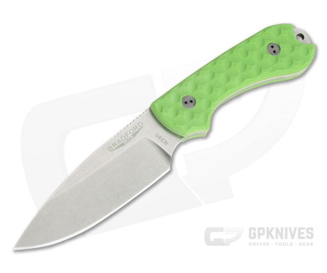Bradford Guardian3 Sabre Ground Stonewashed M390 Toxic Green G10 Fixed Blade - BK-3S-008-M390