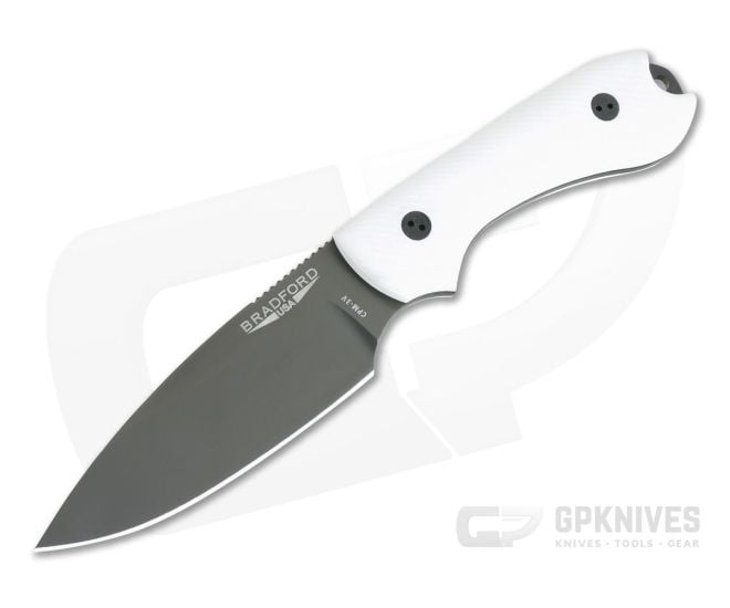 Bradford Knives Guardian3 Sabre Grind GPK Exclusive 3D White G10 DLC 3V Fixed Blade Knife - BK-3S-100B-3V
