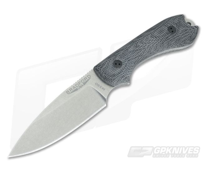 Bradford Guardian3 Black Micarta Sabre Ground Stonewash M390 - BK-3S-101