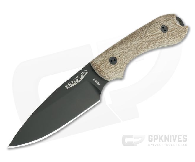 Bradford Guardian3 Sabre Ground DLC M390 3D Natural Micarta Fixed Blade - BK-3S-104B-M390