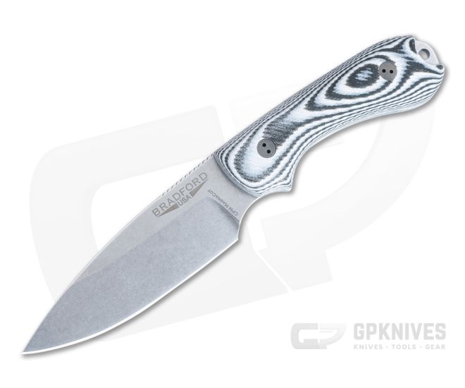 Bradford Guardian3 Sabre Ground Stonewashed MagnaCut 3D Black/White G10 Fixed Blade - BK-3S-116-MC