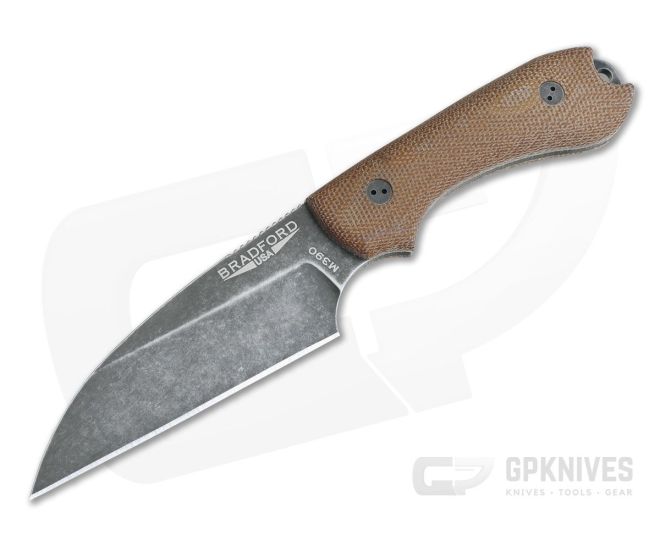 Bradford Knives Guardian3 Wharncliffe 3D Natural Micarta Nimbus M390 - BK-3W-104N