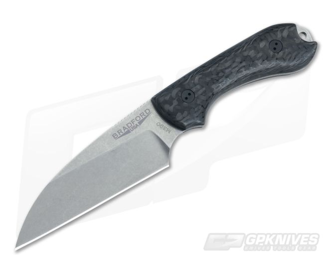 Bradford Knives Guardian3 Wharncliffe 3D Carbon Fiber Stonewash M390 - BK-3W-114