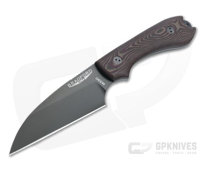 Bradford Knives Guardian3 Wharncliffe LTD 3D Chocolate/Red Richlite Black DLC M390 Fixed Blade - BK-3W-114B-M390