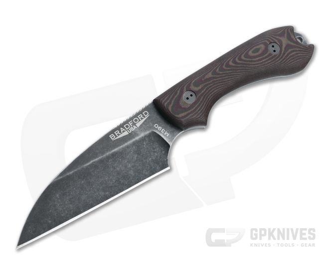 Bradford Knives Guardian3 Wharncliffe LTD 3D Chocolate/Red Richlite Nimbus M390 Fixed Blade - BK-3W-114N-M390