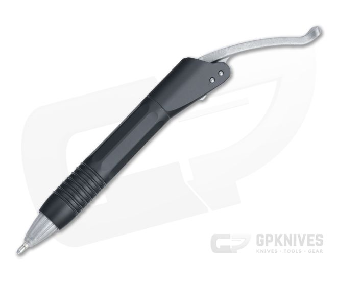 Microtech Siphon II Ink Pen Black Stonewashed Stainless Steel 401-SS-BKSW - MT-401-SS-BKSW