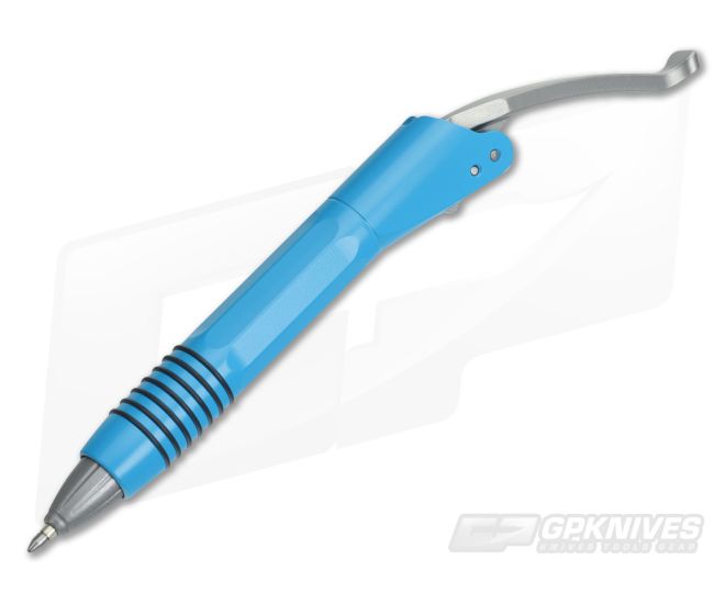 Microtech Siphon II Ink Pen Light Blue Stainless Steel 401-SS-LB - MT-401-SS-LB