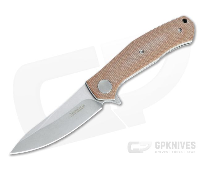 Kershaw Concierge Sinkevich Stonewashed D2 Brown Micarta KVT Liner Lock Flipper 4020MCB - KS-4020MCB